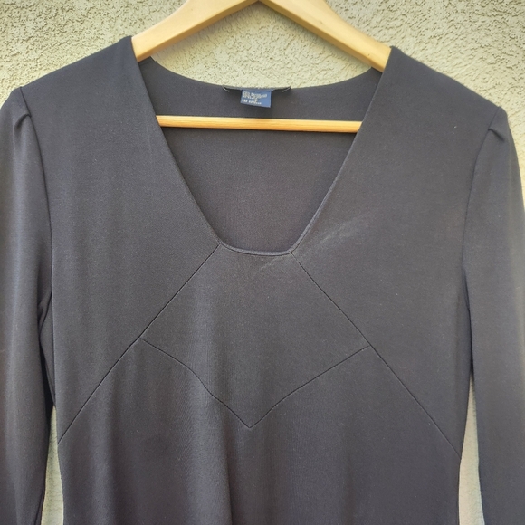 Boston Proper Dress Women's Small Black Rayon Classic Modest Minimalist Career - Picture 3 of 9